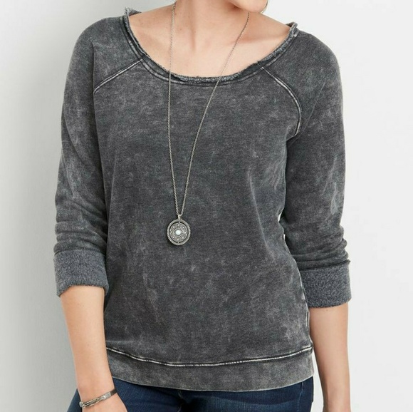 Maurices Tops - Raw Edge Neck Pullover/💥1 HOUR SALE💥